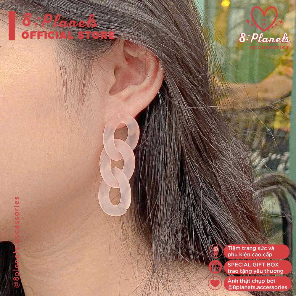 8 Planets ต่างหูโซ่ Rhinestone ยืดหยุ่นน่ารักสําหรับผู้หญิง