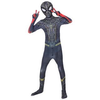 ชุดเครื่องแต่งกาย Spider-Man No Way Home สีดํา สีทอง สําหรับเด็ก เหมาะกับฮาโลวีน