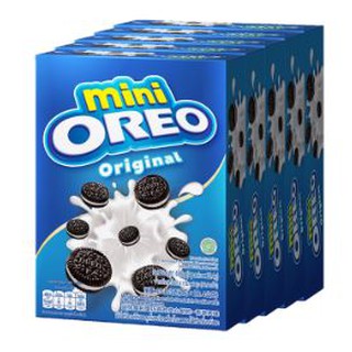 OREO MINI VANILLA โอริโอ มินิวานิลลา ขนาด 20.4กรัม ยกกล่อง 5ซอง คุกกี้แซนวิชรสช็อกโกแลตสอดไส้ครีมกลิ่นวานิลลา COOKIES