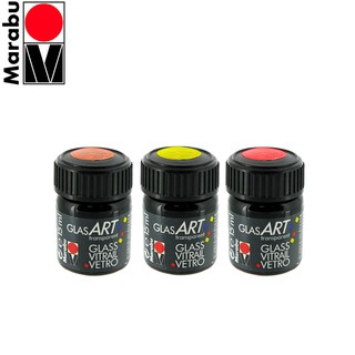 Marabu Glas Art สีเขียนแก้ว สูตรน้ำมัน 15ML. (ขวดปลีก) สีกากเพชร  มีให้เลือก 5 สี