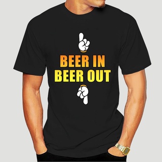 เสื้อยืดผ้าฝ้ายพิมพ์ลายขายดี เสื้อยืด พิมพ์ลาย Beer In Beer Out (เวอร์ชั่นใหม่) 5983X