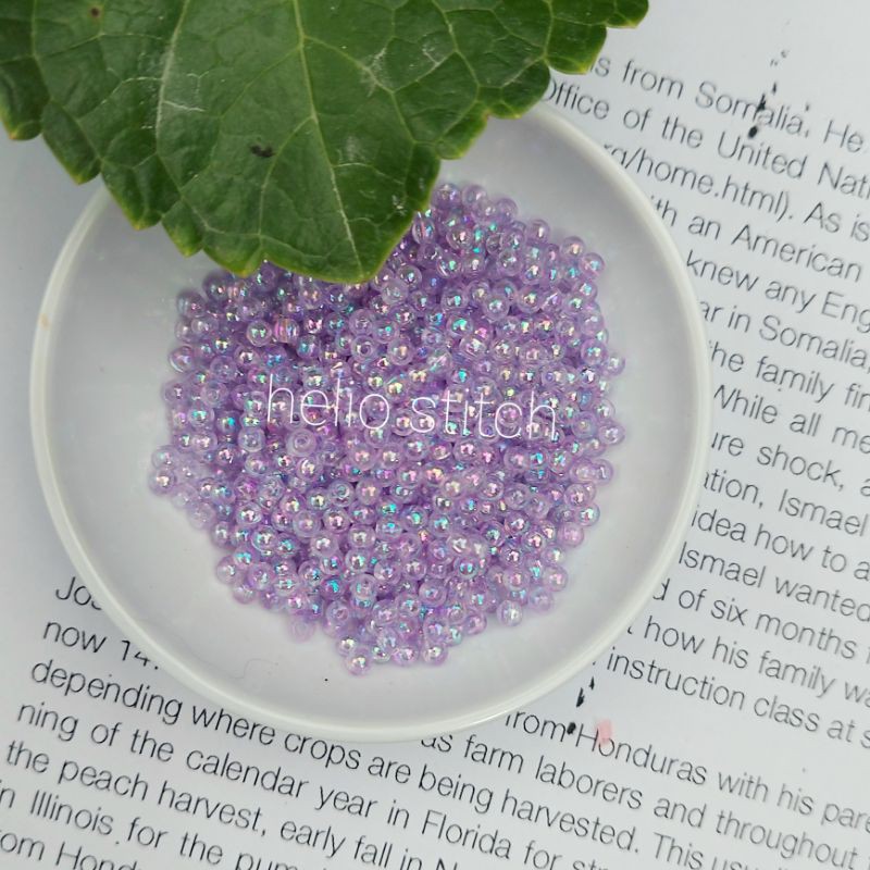 ลูกปัดทรงกลม AB 3 มิลลิเมตร 10 กรัม - heliostitch.th - ThaiPick