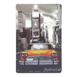 ป้ายสังกะสีวินเทจ New York Taxi No.1, ขนาด 20x30 ซม.