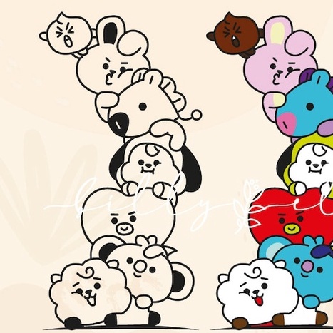 BTS - BT21 svg vector dxf file - Digital Download SVG Files For Cricut - Silhouette - K-Pop -Boyband