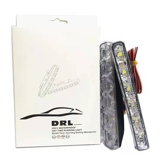 FS แพ็ค 2ชิ้น LED ไฟเดย์ไลท์ สีขาว DRL daytime running lights function 6LED กันน้ำ