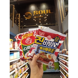 Ottogi Spaghetti 오뚜기 스파게티 라면 โอโตกิ สปาเก็ตตี้ ราเมง 150g.진비빔면จินราเมน บิบิมบับ 156g.