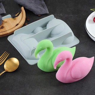 แม่พิมพ์ Silicone ทำสบู่ นกฟลามิงโก (สีแรนดอม) 3D Flamingo silicone mold