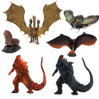 โมเดลฟิกเกอร์ Godzilla Monster King Dinosaur Mothra Ghidola 6 ชิ้น