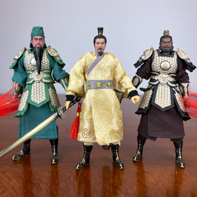 ♕✕™สามก๊ก Liu Bei Guan Yu Zhang Fei โรแมนติก movable ตุ๊กตา 1/12 ทหารสามัญ 6 นิ้วของเล่นเครื่องประดั