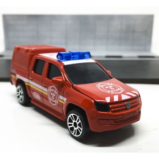 Majorette Volkswagen Amarok - Fire brigade - Red Color - White Roof 127 /Wheels D5S /scale 1/65 (3 inches) no Package