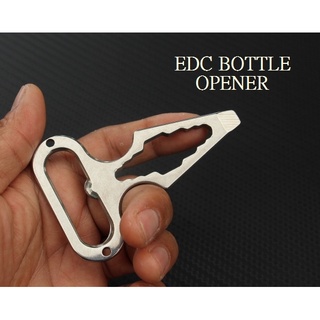 ที่เปิดขวด EDC ทรงมีดชก Stainless Steel หนา 4 มม. พร้อมตัวล็อคสำหรับขันประแจ ปลายแบนสำหรับงัด หรือป้องกันตัว