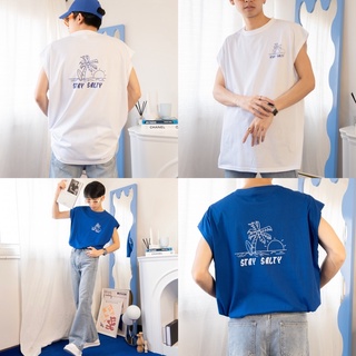 STAY SALTY T-shirt เสื้อแขนกุดทรงโอเวอร์ไซส์