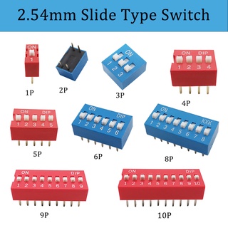 โมดูลสวิตช์สไลด์ DIP 1 2 3 4 5 6 8 10Pin 2.54 มม. 10 ชิ้น