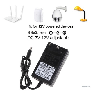 Lucky อะแดปเตอร์พาวเวอร์ ปรับได้ สําหรับมอเตอร์ DC AC 100-240V เป็น DC 3-12V 2A