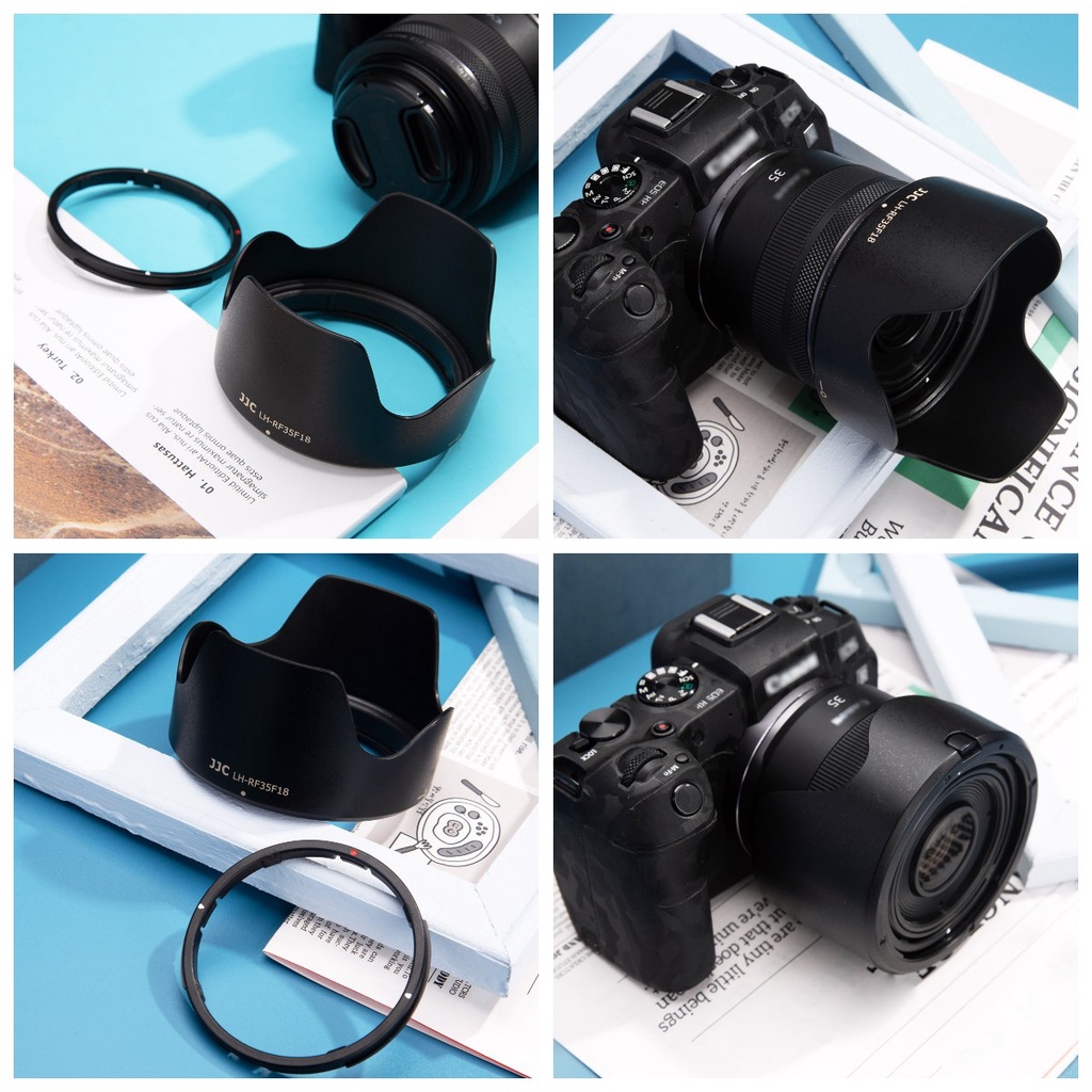 JJC Lens Hood EW-52 ฝาครอบเลนส์สำหรับ Canon RF 35mm F1.8 Macro IS STM  เครื่องประดับ LH-RF35F18