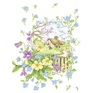 Floral Cottage ชุดปักครอสติช ภิญญ์ ,Cross Stitch Kit Pinn (Pre Order)