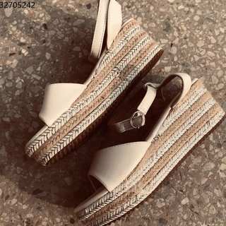 Sloping shoes European and American spring and summer straw piping slopes and ladies new sandals