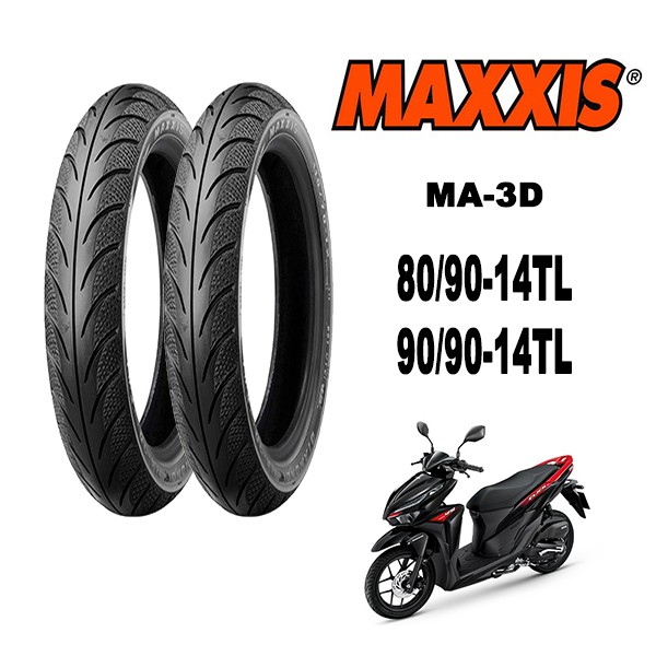 ยางนอกมอเตอร์ไซค์ขอบ14 80/90-14&90/90-14 ยี่ห้อ maxxis ma-3d