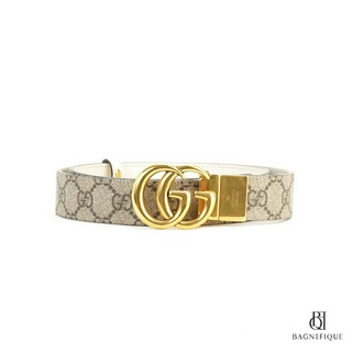 GUCCI BELT 2 CM 85 BROWN GG SUPREME MONOGRAM GHW