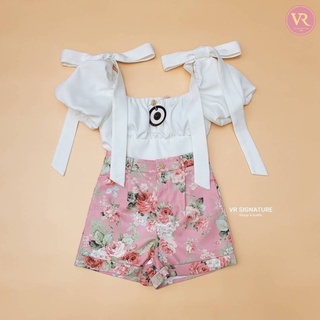 Set เสื้อแขนพอง+ กางเกงขาสั้น ป้าย VR Signature​