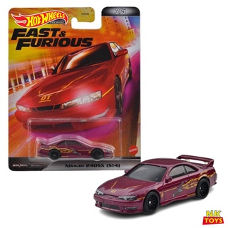 HOT WHEELS FAST &amp; FURIOUS :  Nissan 240SX (S14) แพ็คPREMIUM ล้อยาง ลิขสิทธิ์แท้100% สเกล1/64 โมเดลรถเหล็ก Hotwheels โมเด