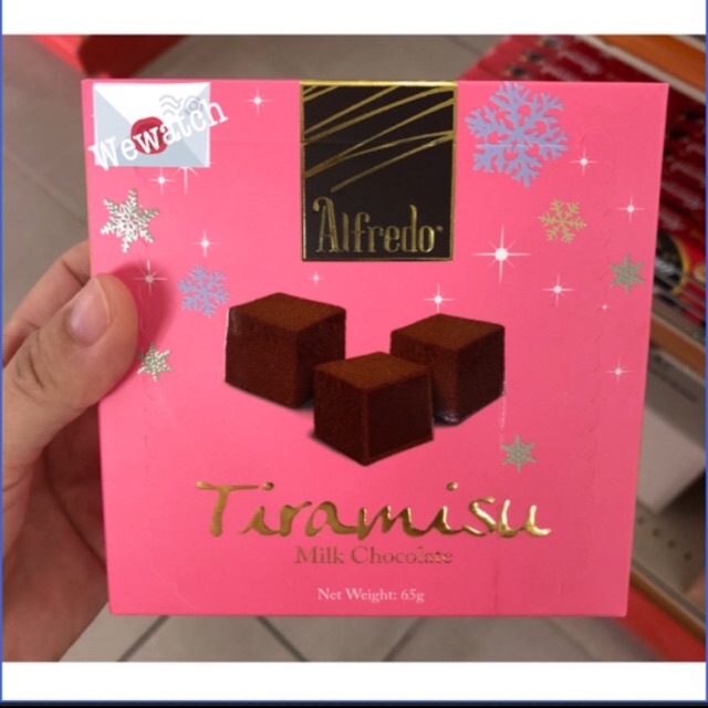 Alfredo tiramisu milk chocolate ช๊อคโกแลต ทีรามิสุ (กล่องชมพู) น้ำหนัก 65กรัม