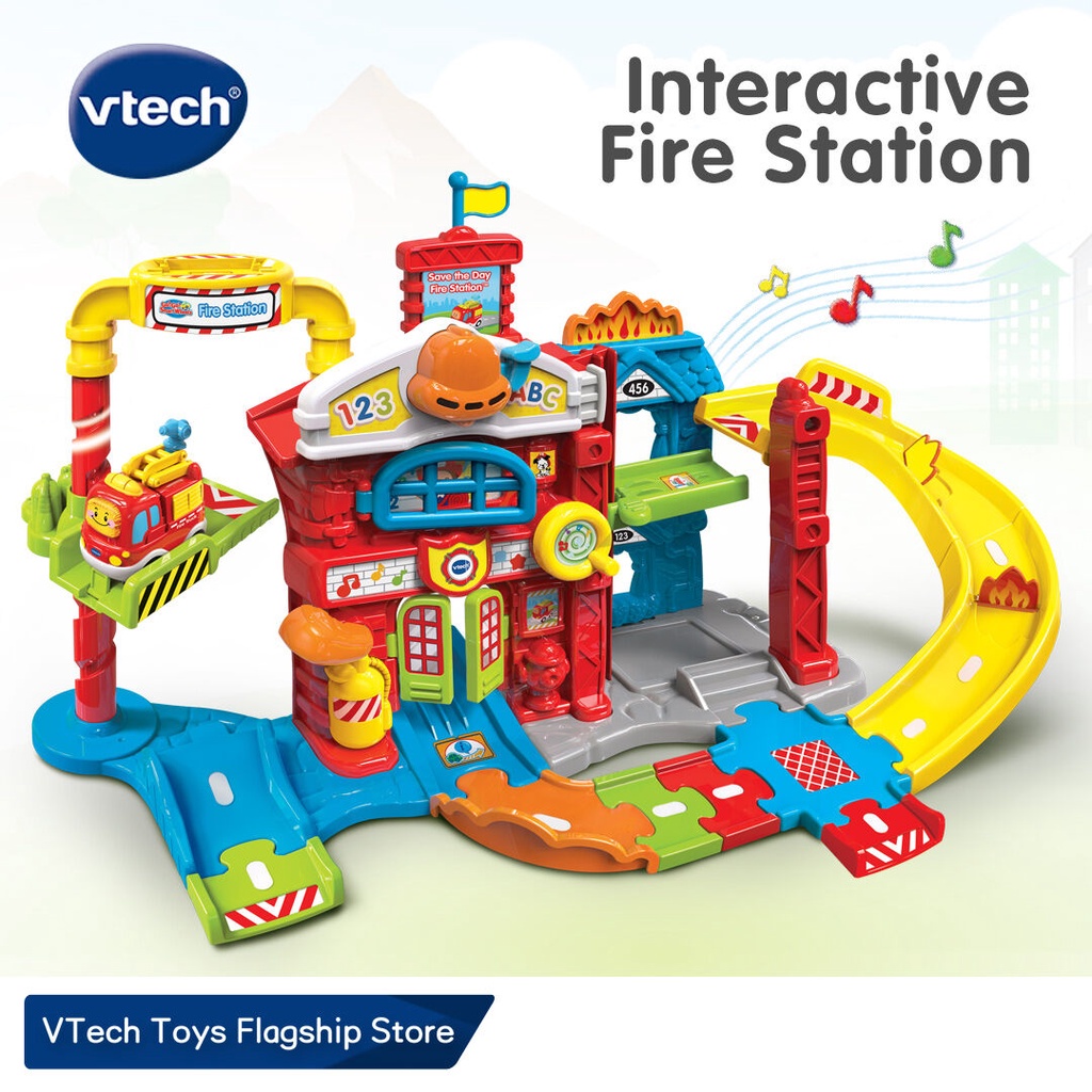 VTech Save the Day Fire Station Playset GO! GO! SMART WHEELS Fire Truck 1-5 ปี ชุดของเล่นเด็กสถานีดับเพลิง รถดับเพลิง