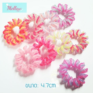 Mukie shop DIY ยางรัดผม ยางมัดผม เส้นยาง ทูโทน 3 สีในชิ้นเดียว คละสี ขนาด 4.7 เซน