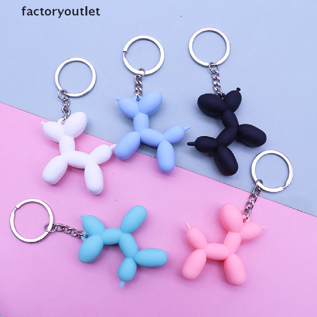 FLTH Keychain Punk Balloon Dog Soft Rubber Dog Keychains for Bag Pendant Car Key Ring Vary #4