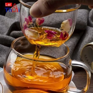 LerThai แก้วชงชา พร้อมถ้วยกรองกากชาและฝากปิดในตัว สวยหรูดูแพง Glass teapot