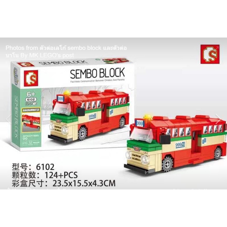 ตัวต่อ sembo block 6102 ชุดรถเมล์  จำนวน 124 ชิ้น - ของเล่น ของขวัญ