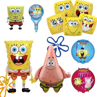 ลูกโป่งฟอยล์ ฮีเลียม การ์ตูน SpongeBob สําหรับตกแต่งปาร์ตี้วันเกิดเด็ก