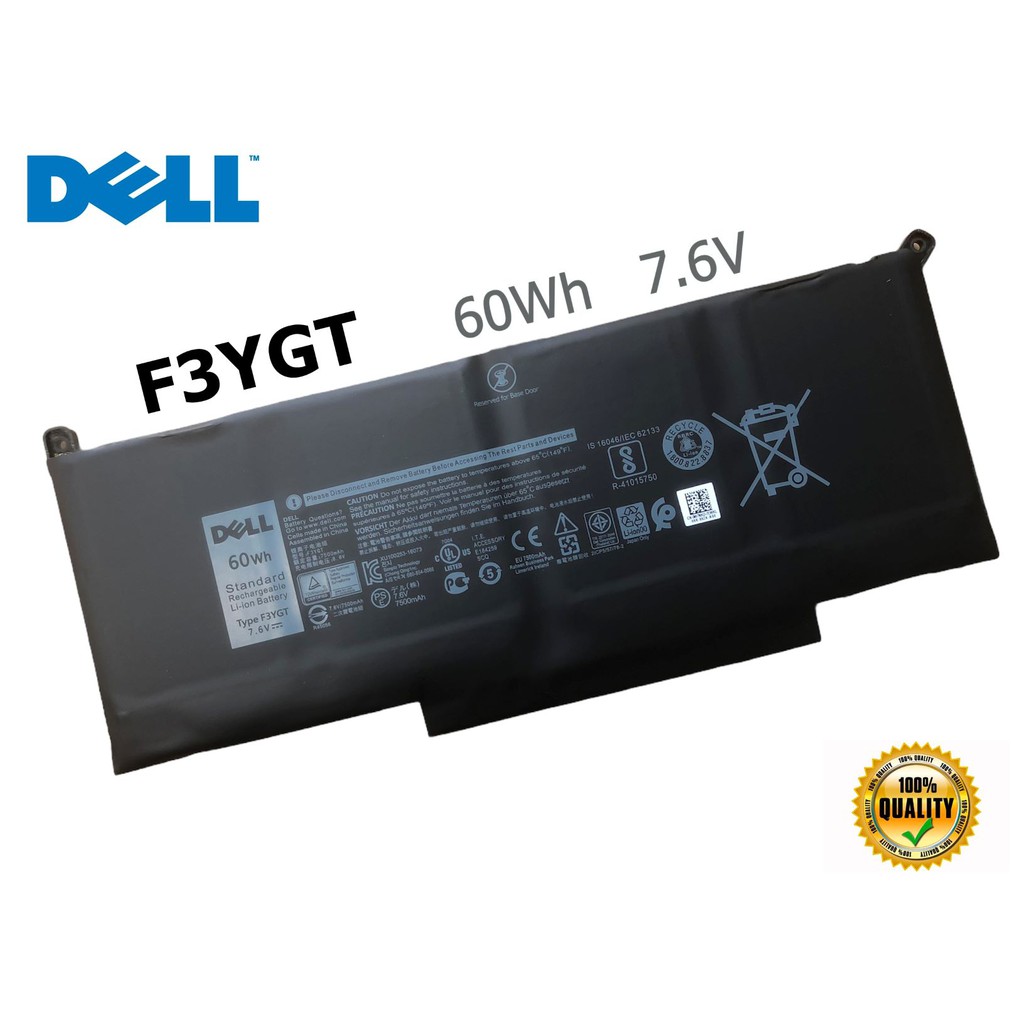 Dell แบตเตอรี่ F3YGT (สำหรับ Latitude 12 7280 14 7480 Latitude 7280 7290 7380 7390 7480 7490 ) Dell 