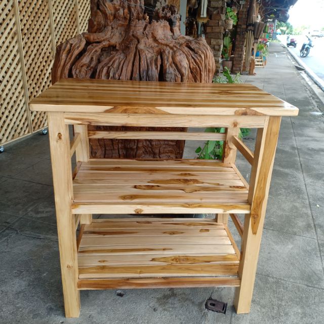 โต๊ะวางของเอนกประสงค์ ชั้นวางทีวี ชั้นวางหนังสือ ไม้สัก 50*80*80 cm ประกอบสำเร็จพร้อมใช้งาน 1 ตัว ต่อ 1 คำสั่งซื้อ