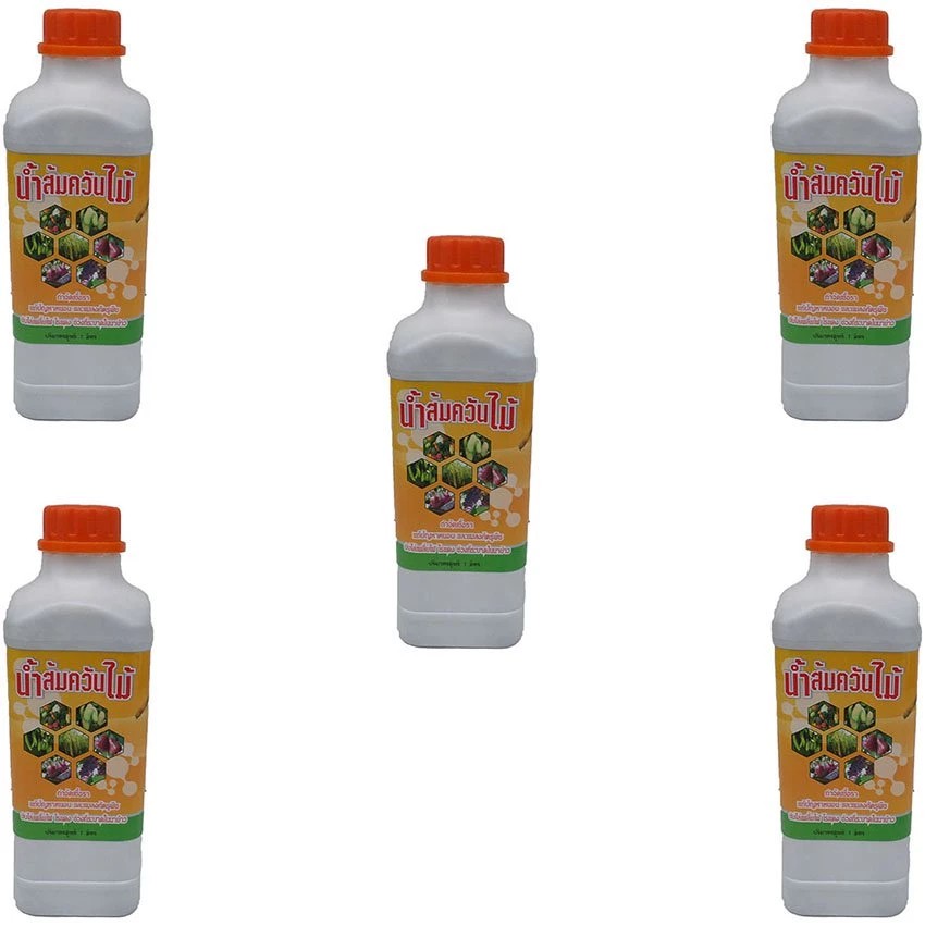 ASOKE wood vinegar น้ำส้มควันไม้ ผลิตจากควันไม้แท้100% 1ลิตร (5ขวด)