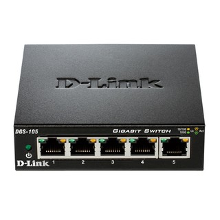 Gigabit Switching Hub D-LINK (DGS-105) 5 Port (Metal Case) (4")