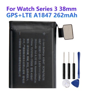 แบตเตอรี่ iWatch Series 3 38mm iWatch 3 38mm GPS+LTE Battery A1847 262mAh รับประกัน 3 เดือน