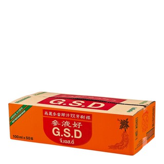 จี.เอส.ดี โสมเกาหลี ตังกุยจับ เครื่องดื่มบำรุงกำลัง 100 มล. (50 ขวด) GSD Korean Ginseng, Tang Gui, Strength Drink, 100ml