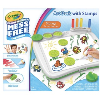 Crayola ชุดโต๊ะระบายสีคัลเลอร์วันเดอร์พร้อมที่แสตมป์ (Color Wonder Mess Free Art Desk with Stamper *nontoxic*