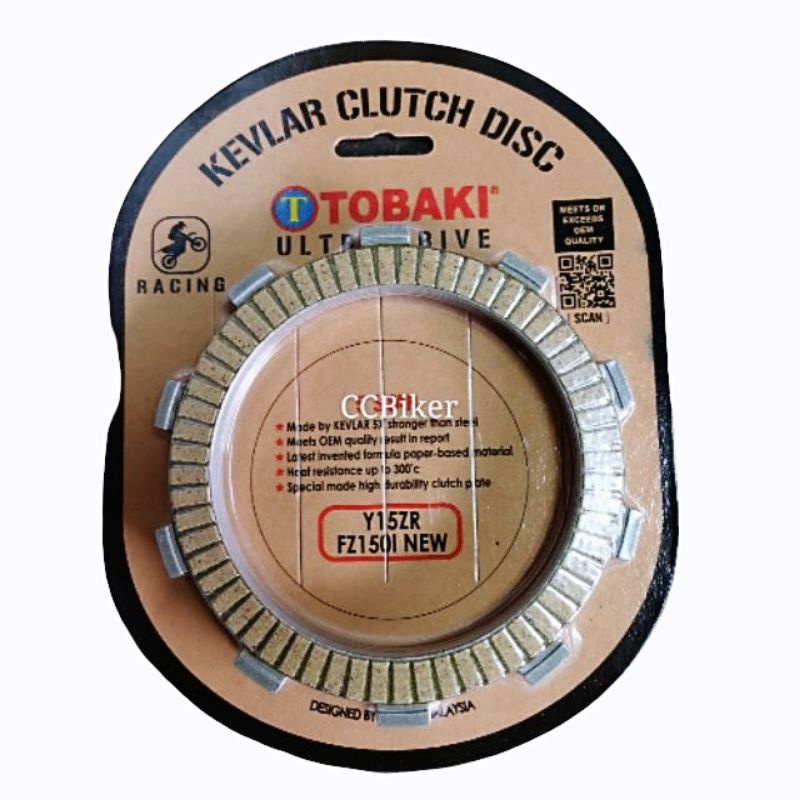 TOBAKI แผ่นคลัช (Kunlit Clutch) RS150/ Y15zr FZ150/ LC135/ KR150/TXR/ ZX150/SRL115 fi/Y125/W125/EX5/