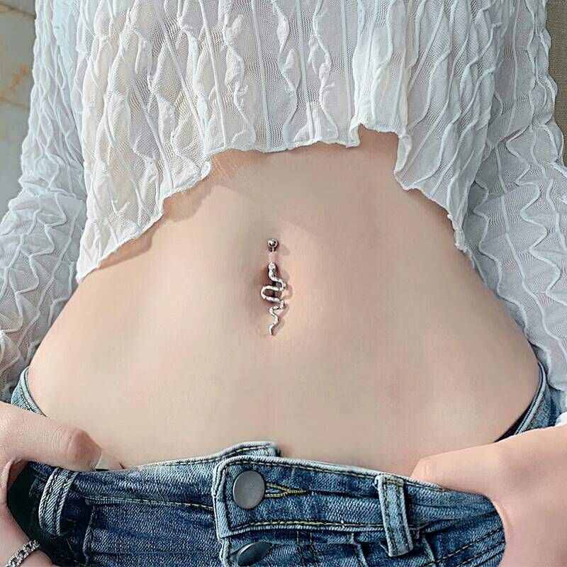 พร้อมส่งค่า🌶️จิวสะดืองูจิวสแตนเลสแท้รูปน้องงู ก้าน1.6 ยาว10mm มีหลายลาย - รูปที่ 3