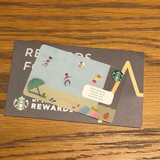 Starbucks card  summer beach การ์ดเปล่า ไม่ขูดพิน