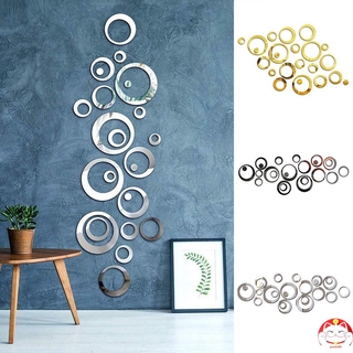 สติ๊กเกอร์อะครีลิคแบบกระจก 3 D Diy แบบลอกออกได้สําหรับติดตกแต่ง 24 ชิ้น