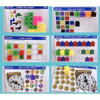 * ออกบิล (ทักแชท)ชุดคณิตศาตร์ตัวต่อลูกบาศก์ 100 ชิ้น Linking Cubes กล่องใหญ่