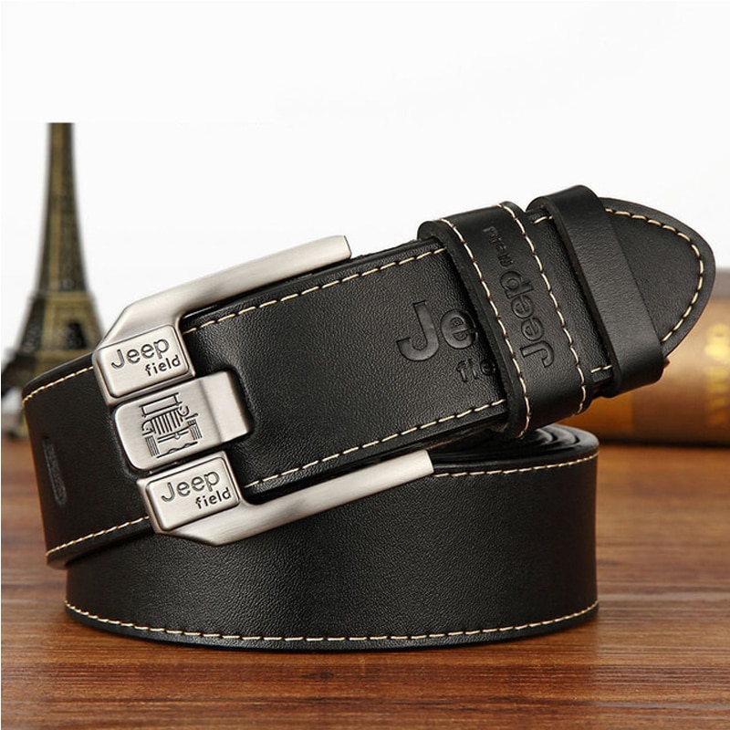 Fashion Mens Casual Genuine Leather Belt High Quality Cowhide Retro Pin