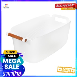 กล่องอเนกประสงค์ STACKO WOOD L 39x22x17.8 ซม. สีขาวSTORAGE BOX STACKO WOOD L 39X22X17.8CM WHITE