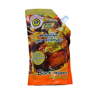 เพียวฟู้ดส์ ซอสหมักนุ่มพริกไทยดำ 1000 กรัม Pure Foods Soft Marinated Sauce Black Pepper 1000 grams