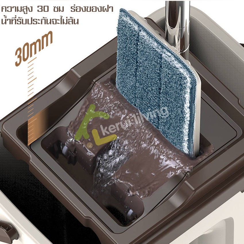 Softkiss ถังรีดน้ำพร้อมไม้ถูพื้น ถังรีดน้ำ ถังรีดม็อบ ไม้ถูพื้นแบบรีดน้ำ ม็อบถูพื้น ไม้ม็อบถูพื้น ไม้ถูพื้น ไม้ม็อบ - รูปที่ 3