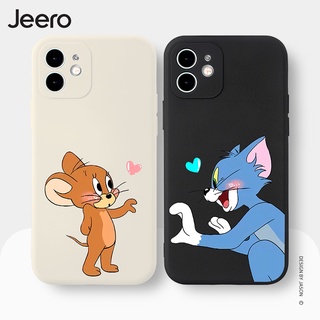 Jeero เคสคู่ เคสไอโฟน คู่รัก ขอบเหลี่ยมกันกระแทกซิลิโคนนุ่มการ์ตูนน่ารักตลก เคสโทรศัพท์ Compatible for iPhone 15 14 13 12 11 Pro Max SE 2020 X XR XS 8 7 ip 6S 6 Plus HFE1023