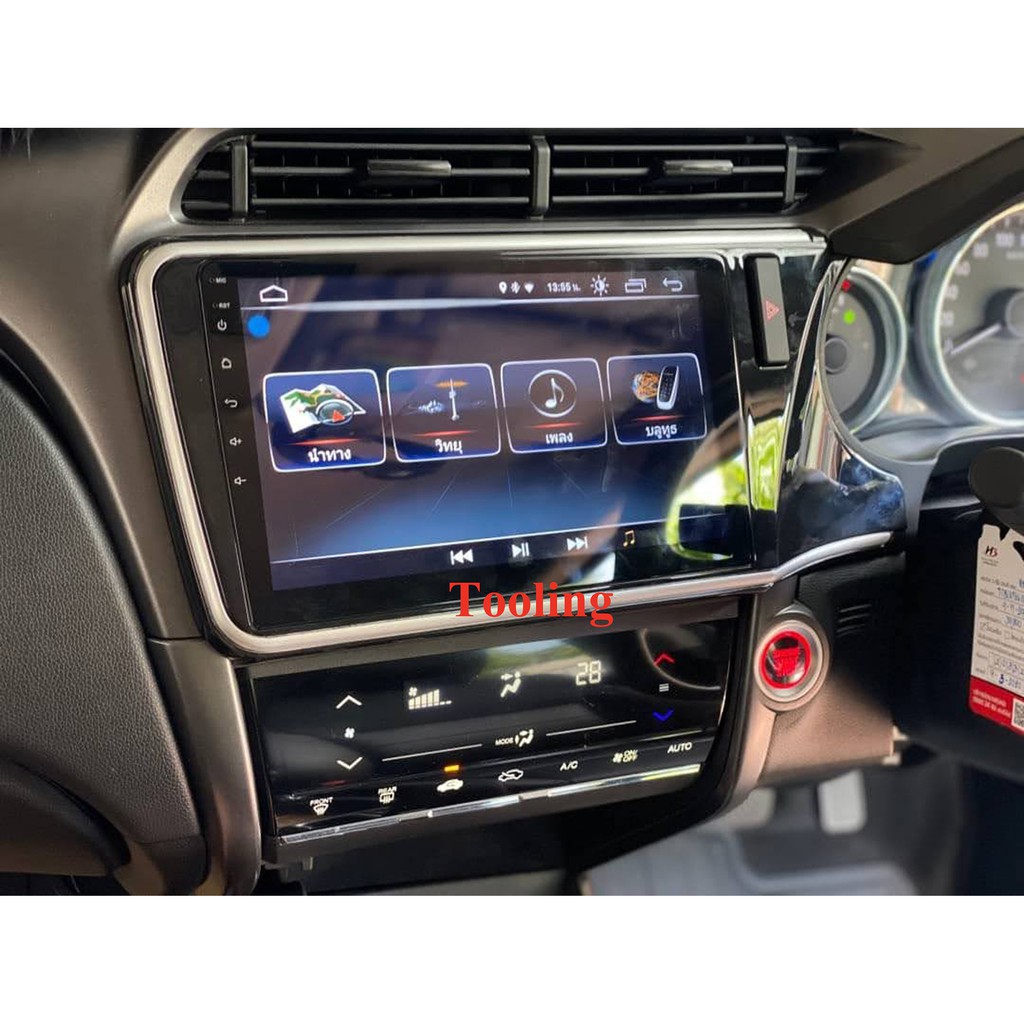 Alpha Cousticจอแอนดรอยด์ตรงรุ่นรถ Honda City ปี 2014-2020 จอตรงรุ่น9"จอพร้อมหน้ากากและปลั๊กตรงรุ่นสเปค RAM2GB/ROM16​GB